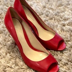 Enzo Angiolini Red Peep Toe Heels 8.5M